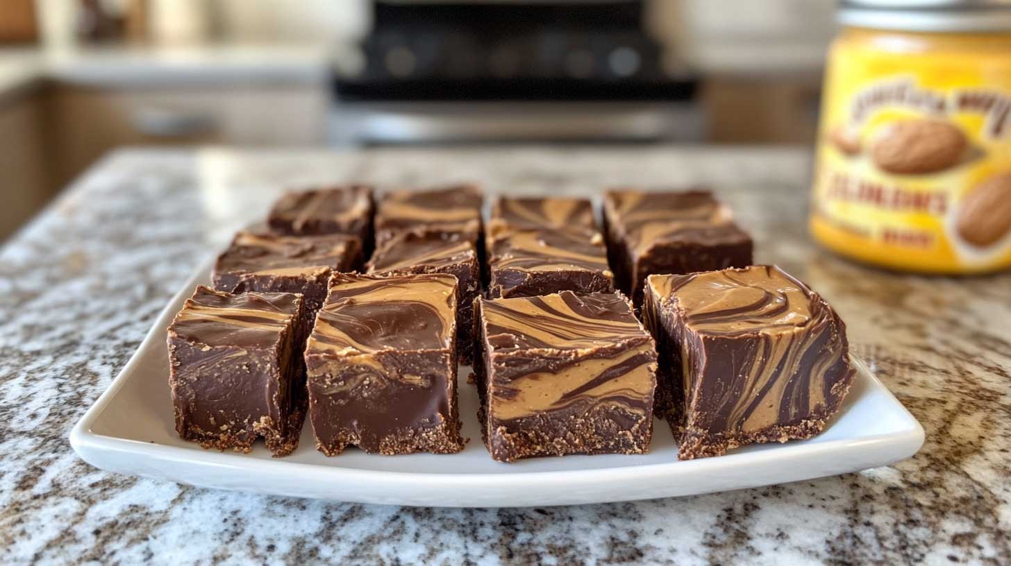 Keto chocolate peanut butter freezer fudge -so simple, so good