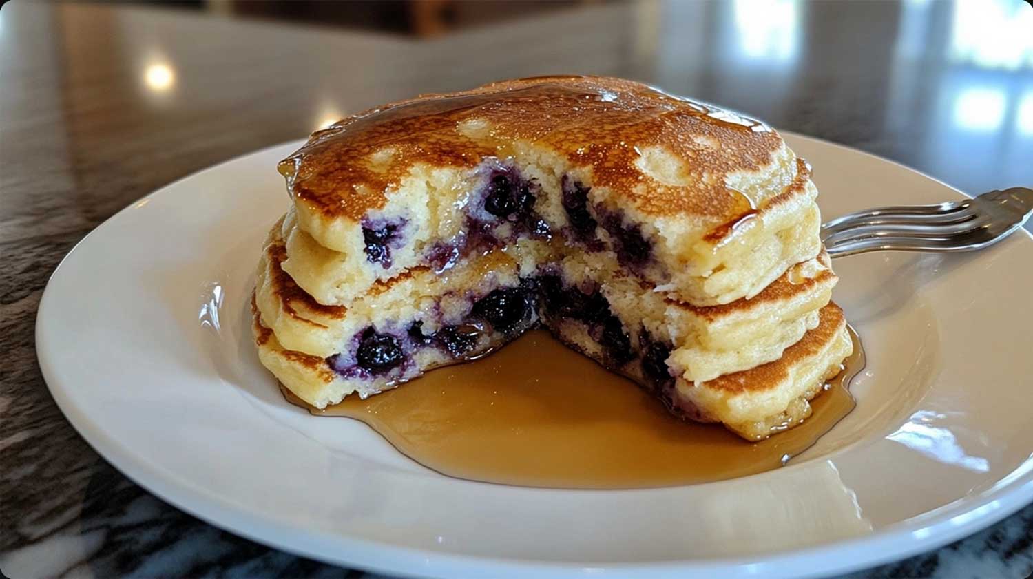 Keto blueberry -fresh cheese pancakes