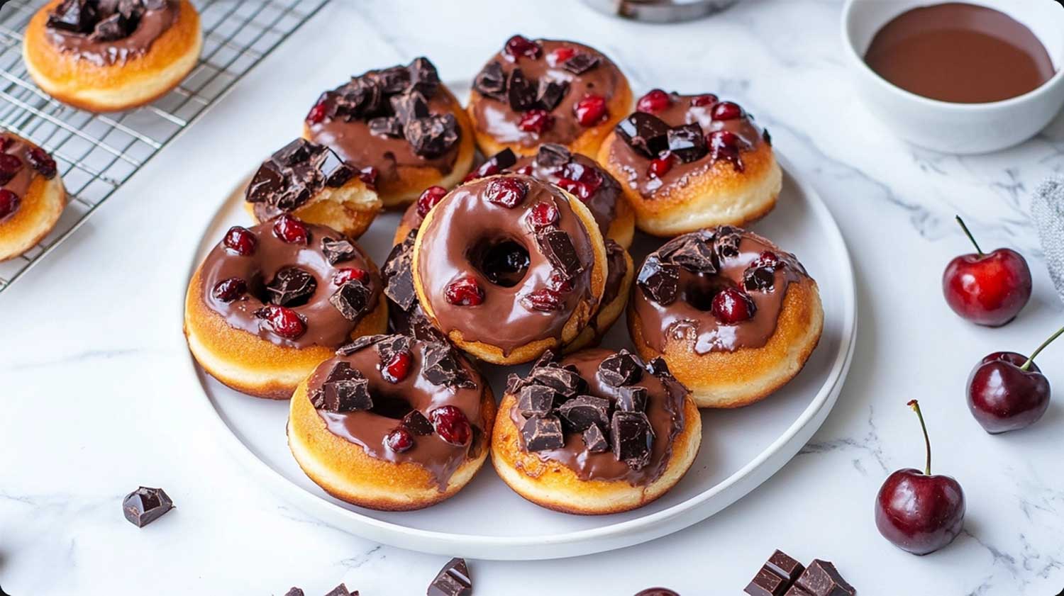 Keto Cherry Chocolate Chunk Donuts: A sweet sugar -free pleasure