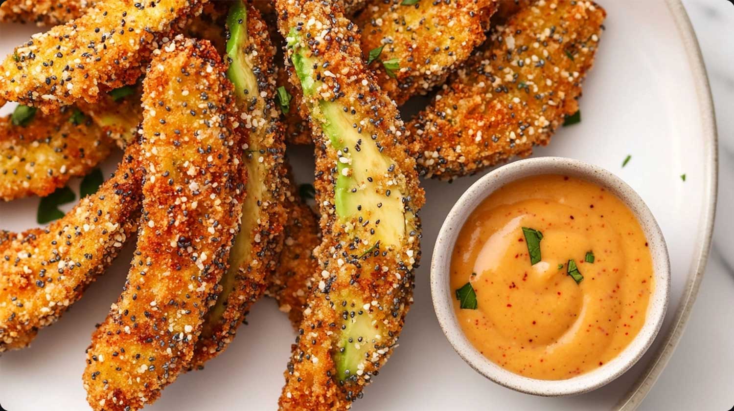 Keto Alles Bagel avocado fries recipe (crispy, crispy)