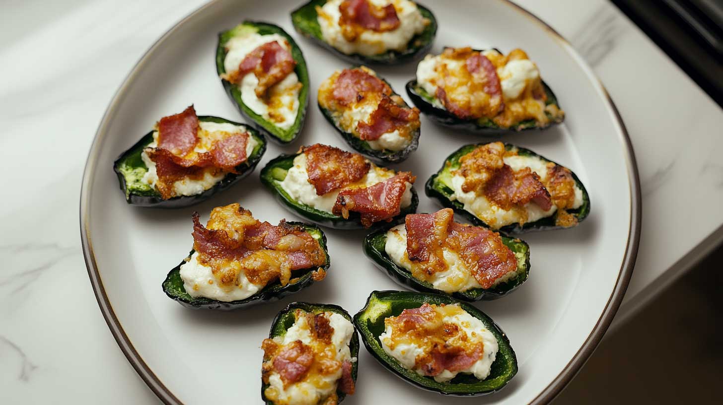 Keto goat cheese & filled Jalapeño Poppers: sharp, creamy!