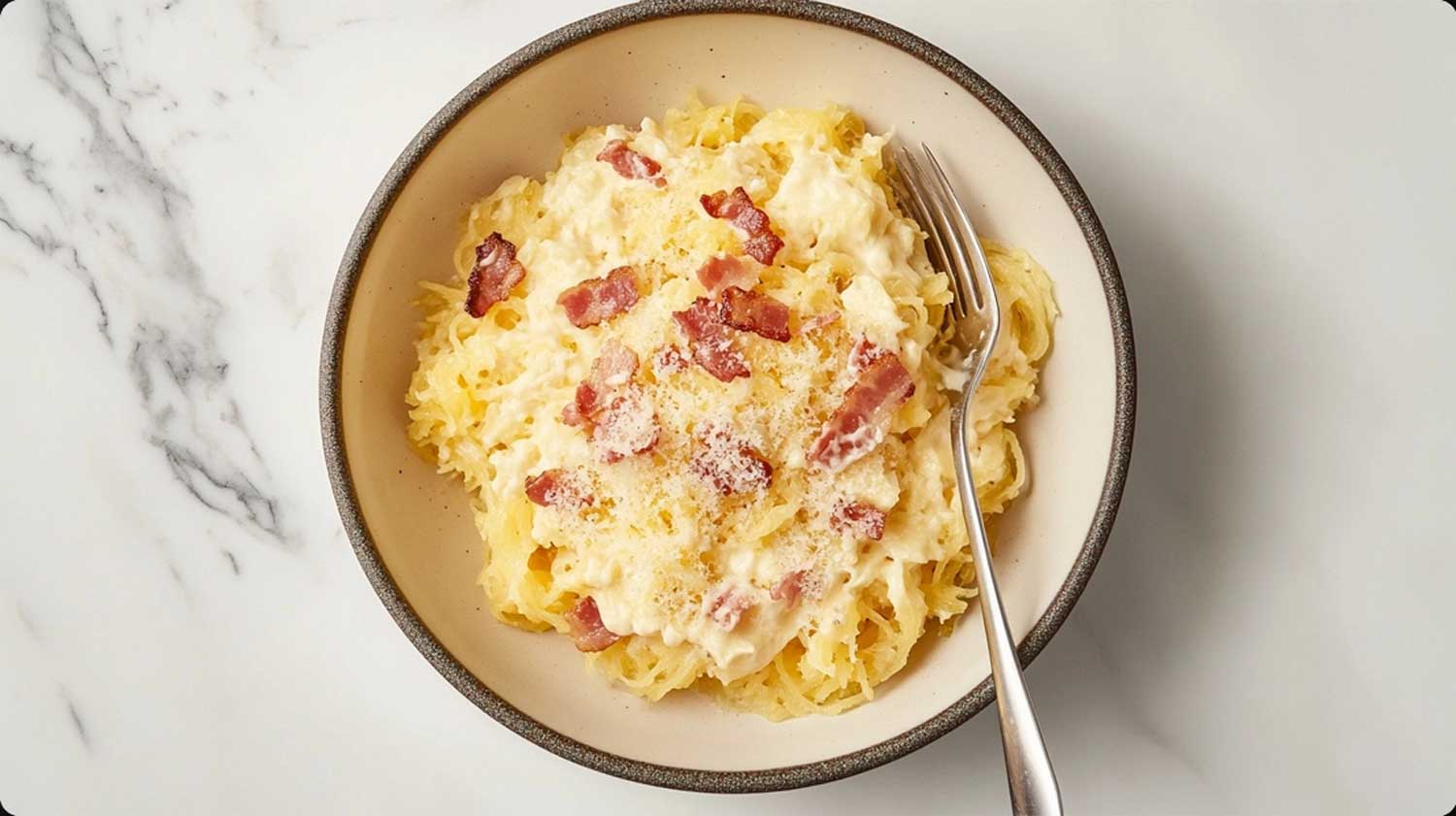 Keto spaghetti squash carbonara – a creamy twist with low carbohydrate!