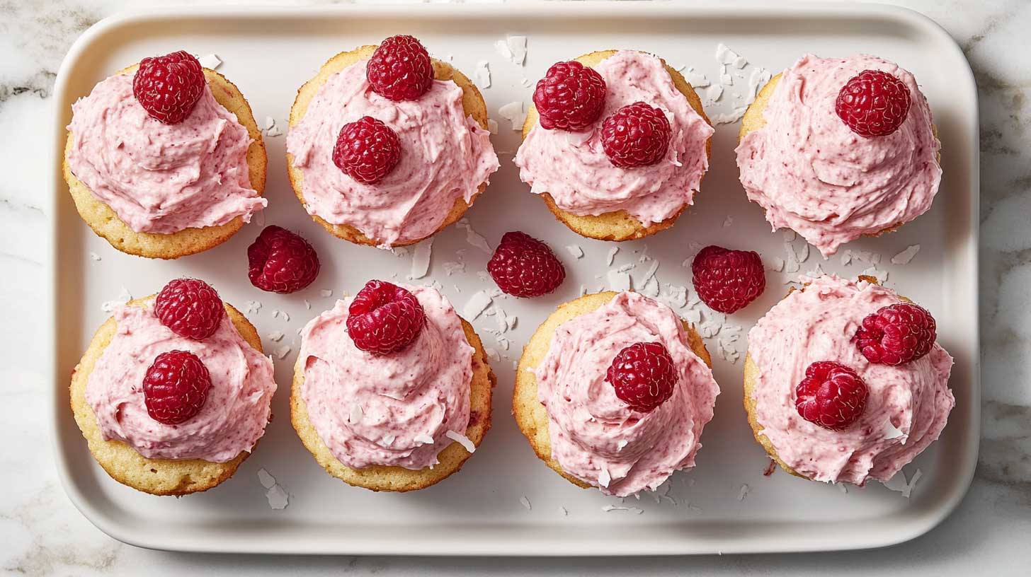 Keto Coconut Himbeer Cupcakes for Valentine’s Day