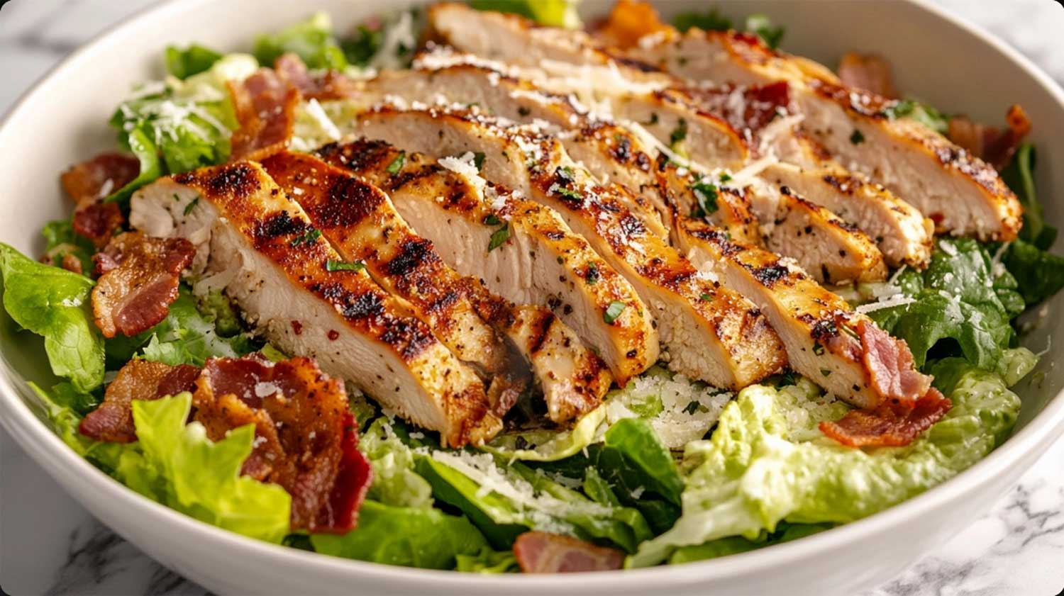 Easy keto grilled chicken -caesar salad for Valentine’s Day