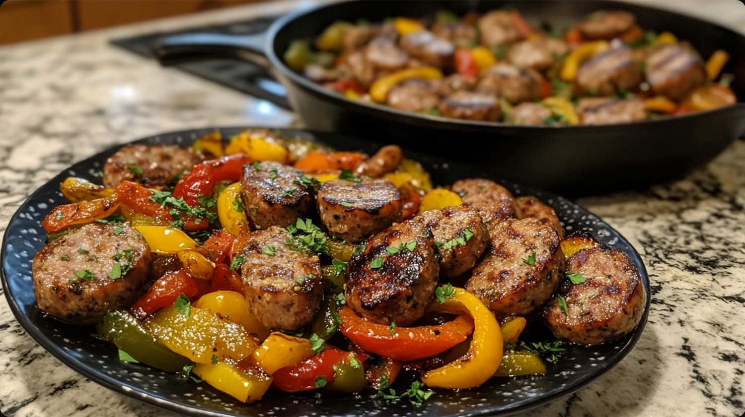 Keto Italian sausage & paprika pan recipe for dinner