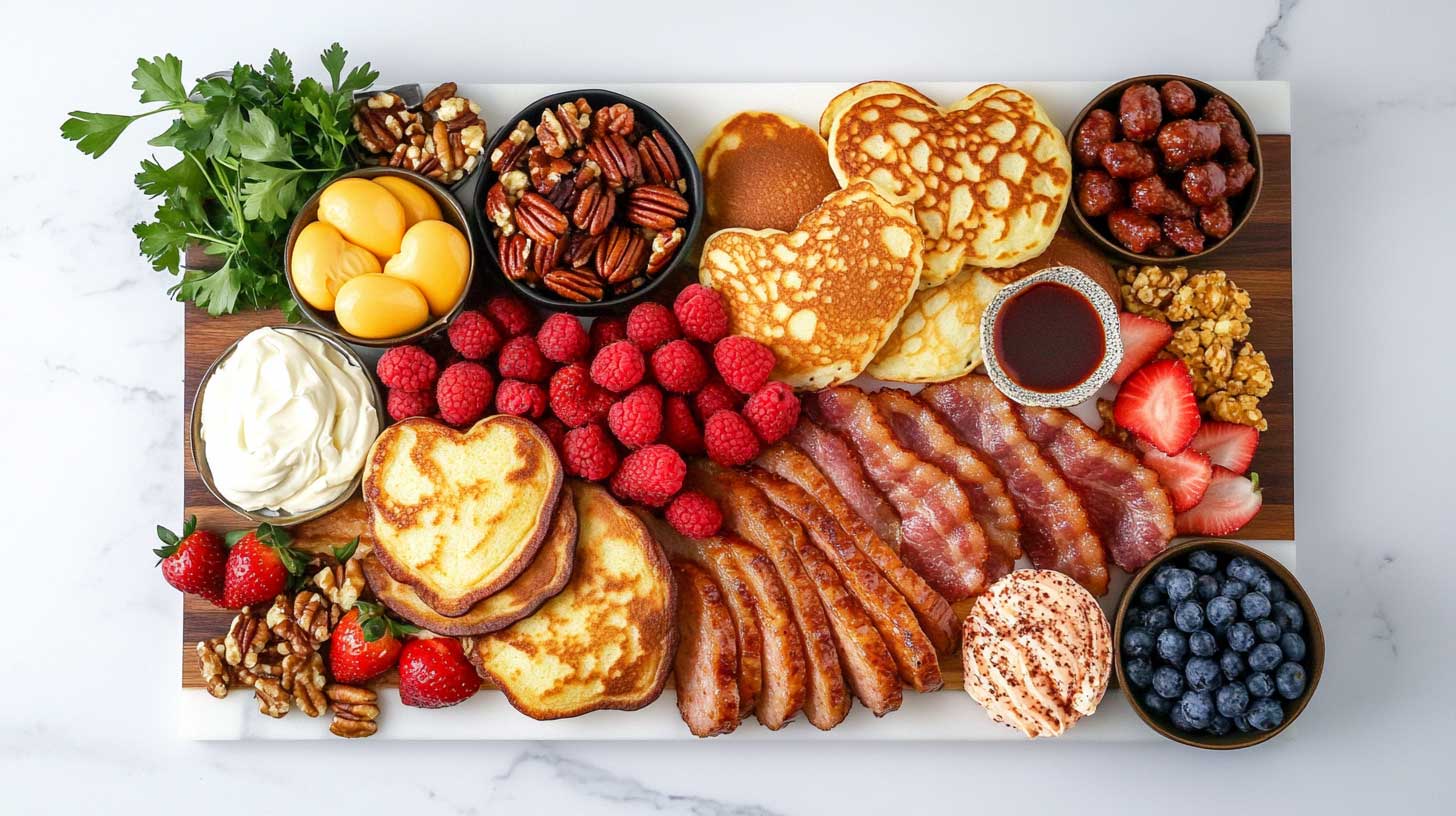 Keto Valentine’s Day breakfast board