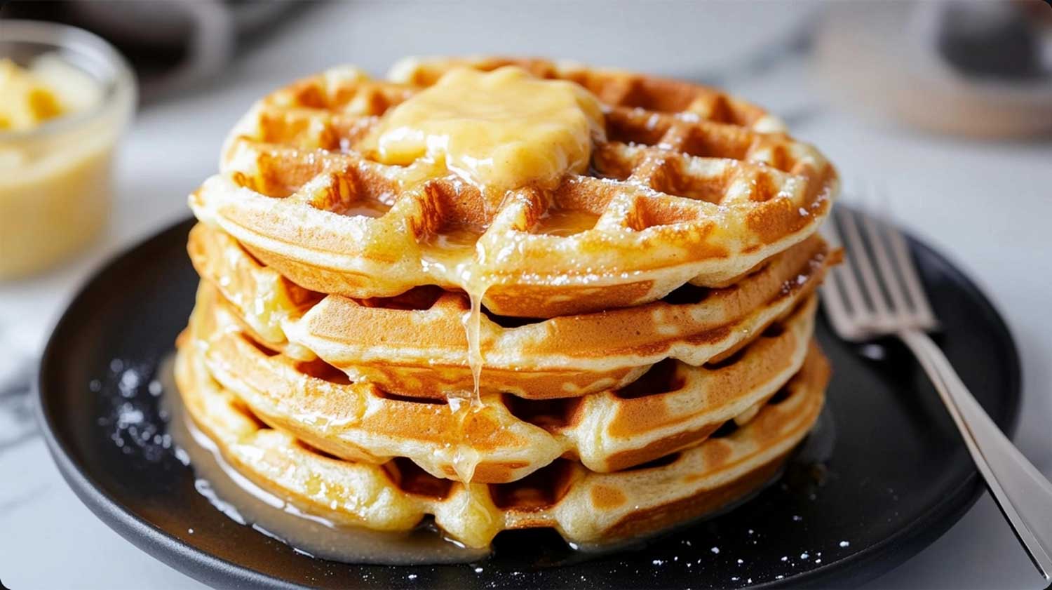 Crispy keto waffles with cinnamon butter-a carbohydrate-low pleasure