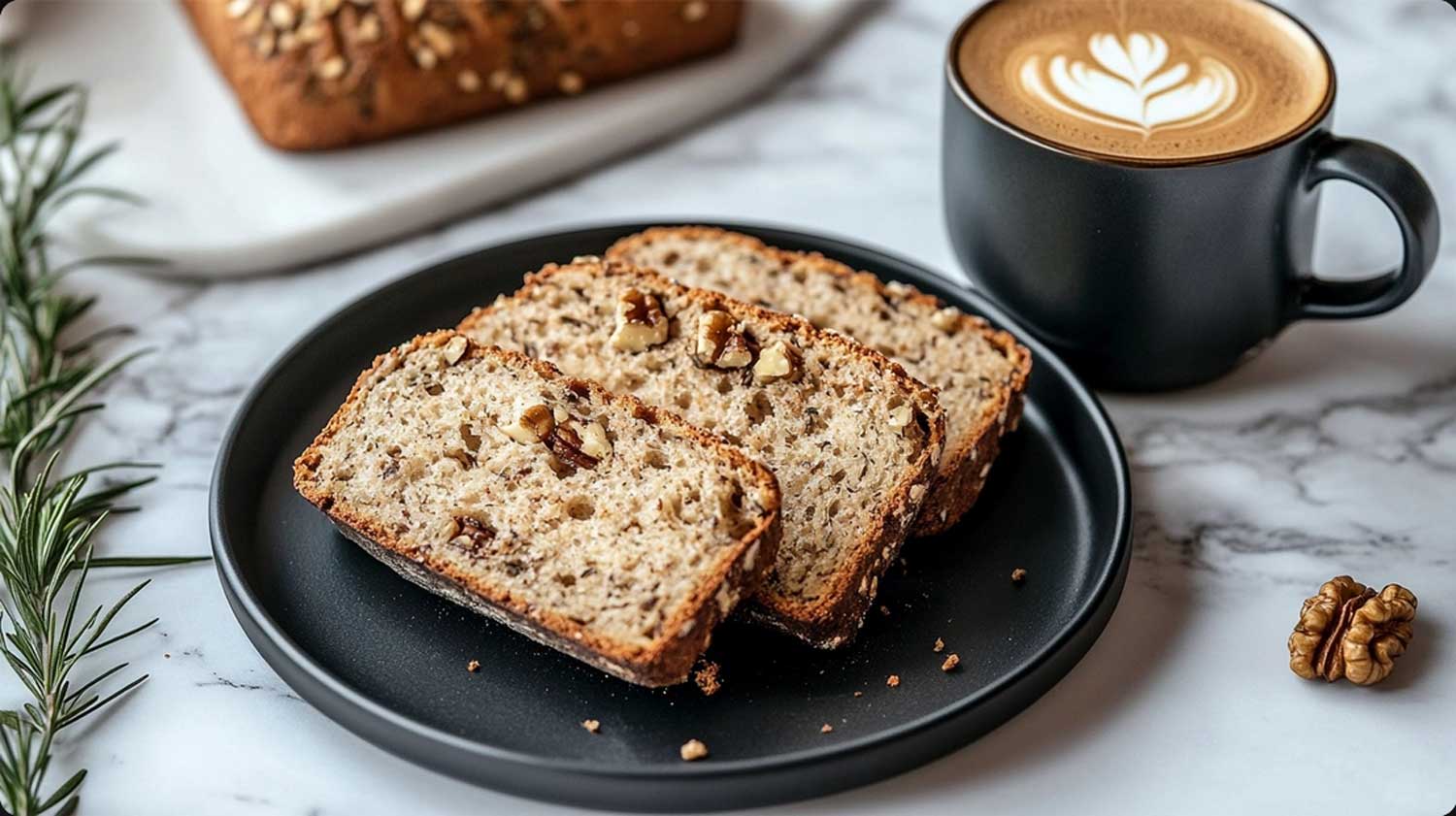 Delicious keto walnut and rosemary bread recipe for your tea