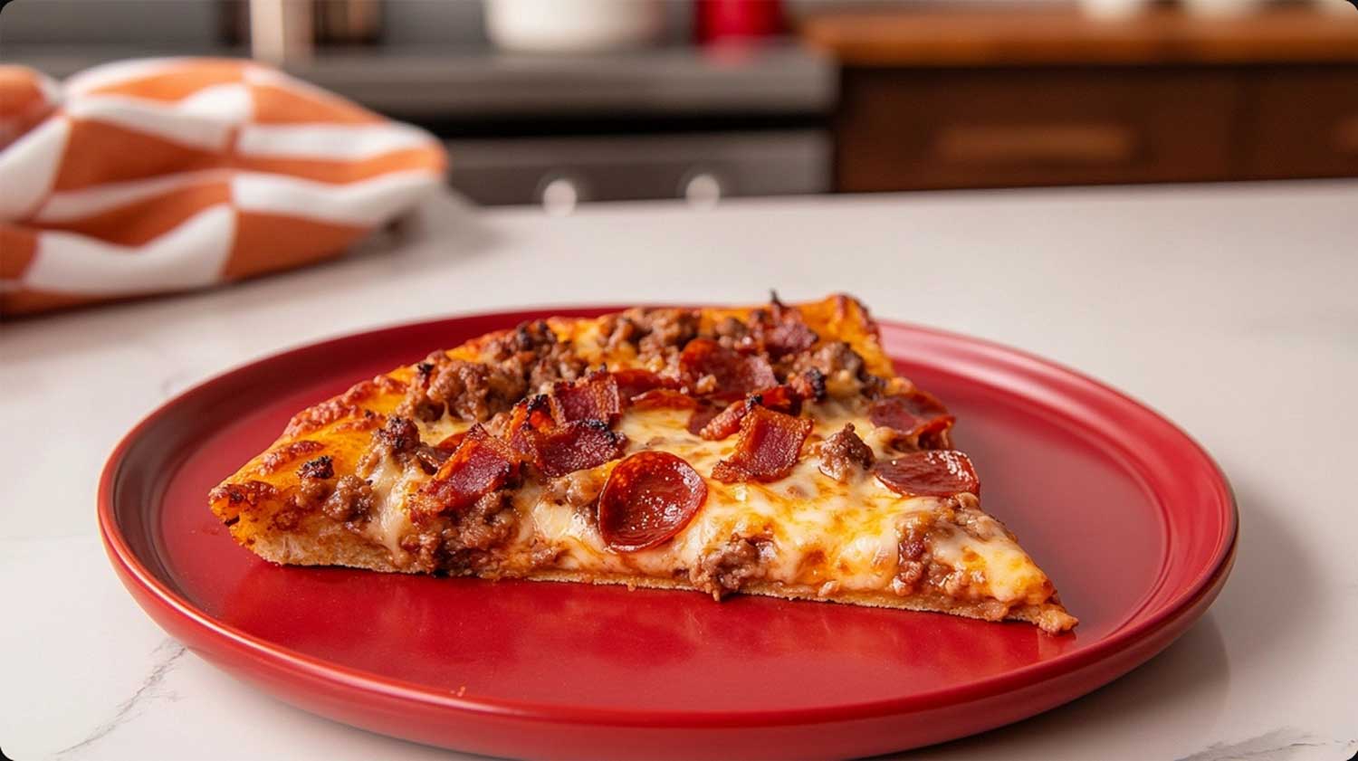 Easy Keto Pepperoni MEATZA with BBQ Speck -topping recipe
